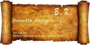 Benedik Kazimir névjegykártya